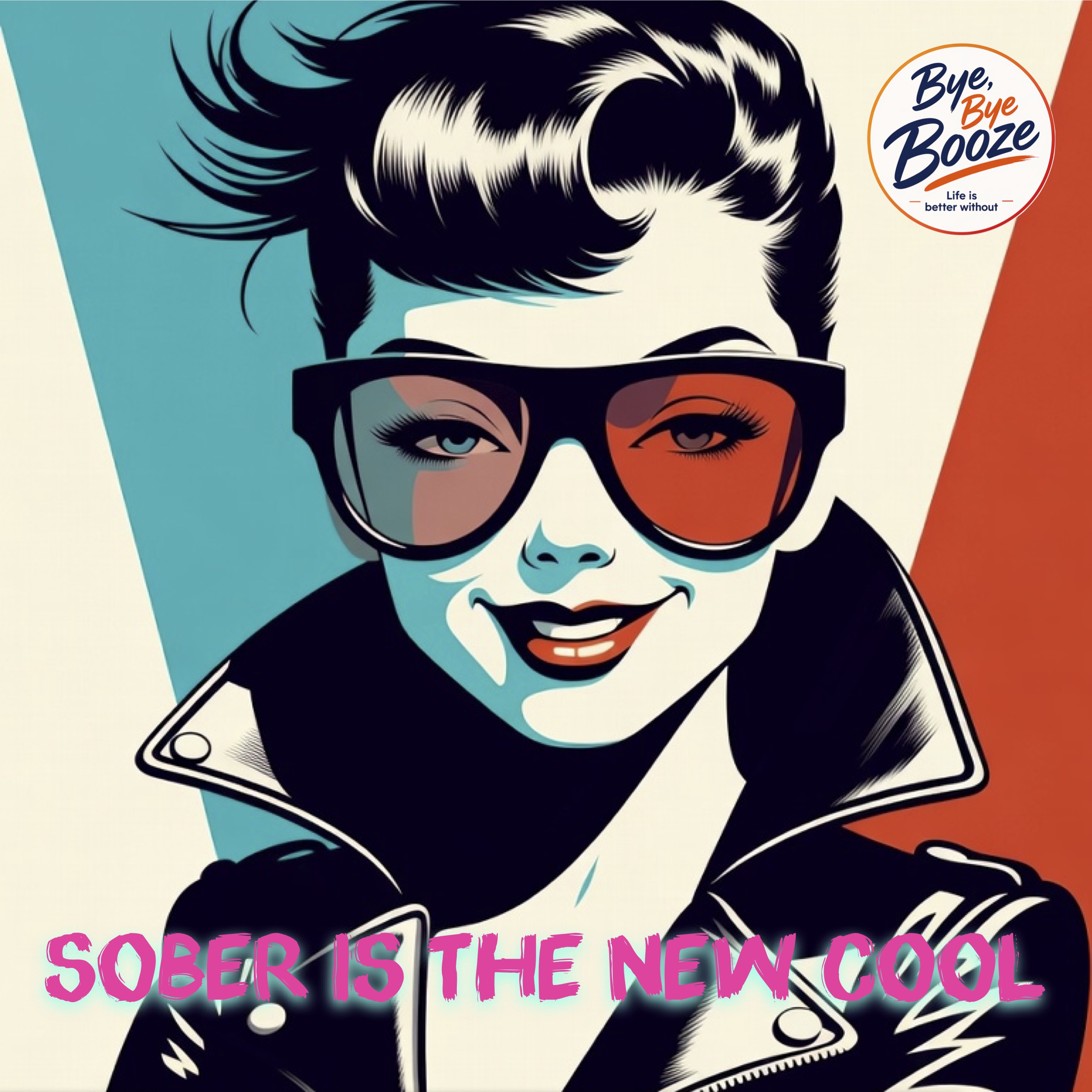 Pop Art. Claim "Sober is the new cool"