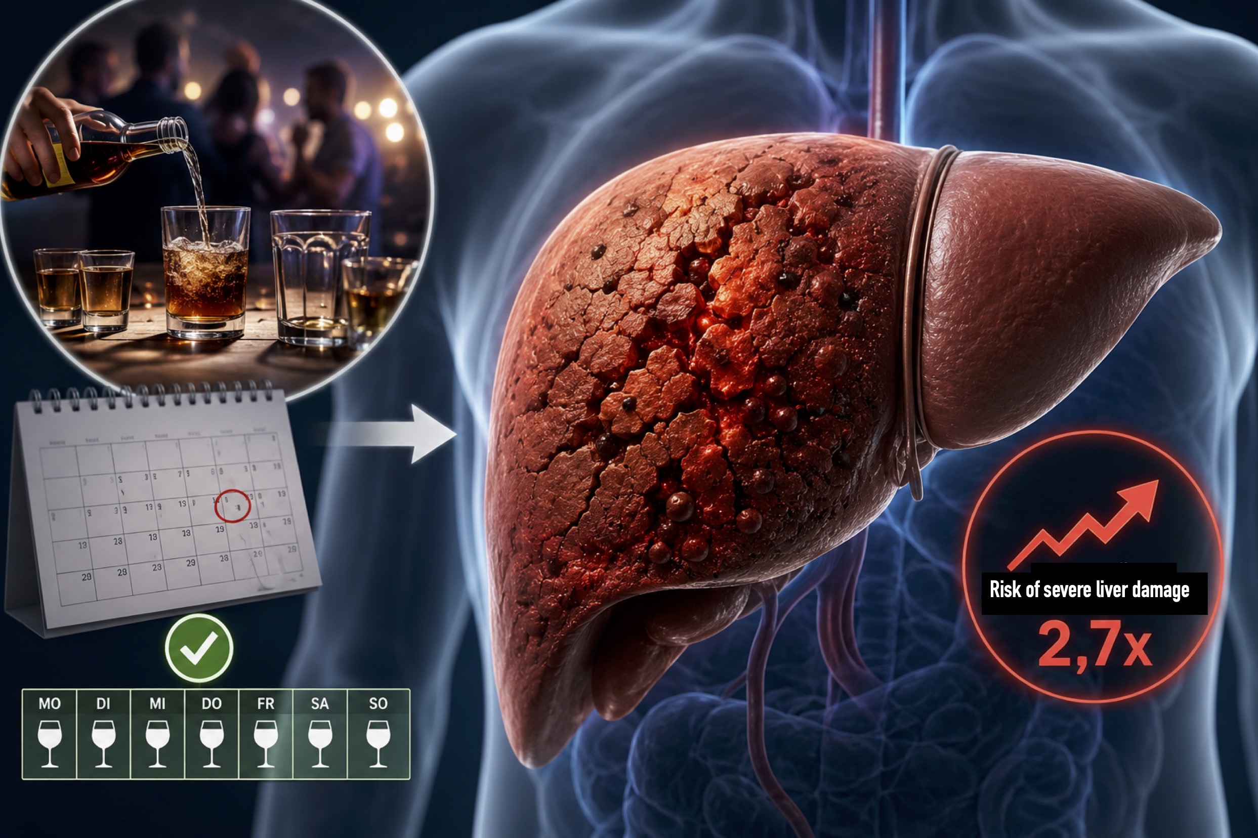 Infographic on Liver Damage Caused by Binge Drinking